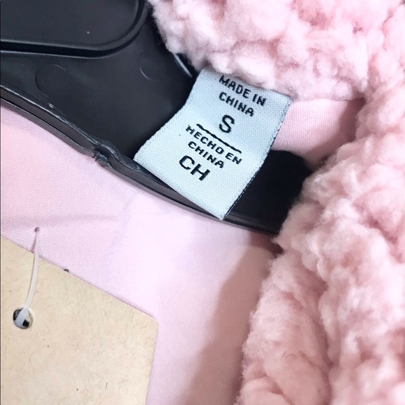 Levi's Oversized Sherpa Bomber Jacket Pink Small - Picture 7 of 9